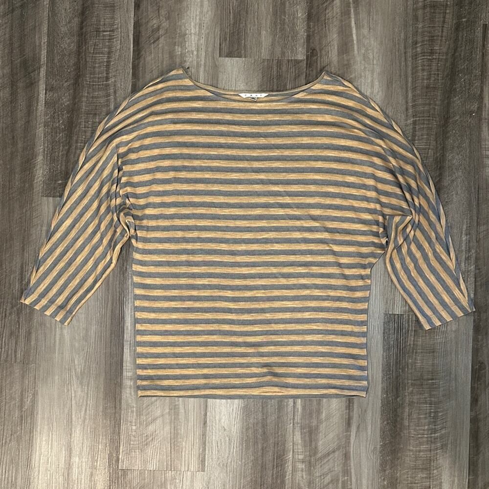 Cabi Stripedd 3/4 Dolman Sleeve Tee Blouse - Large